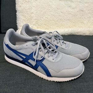 Asics Gray and Blue Athletic Shoes